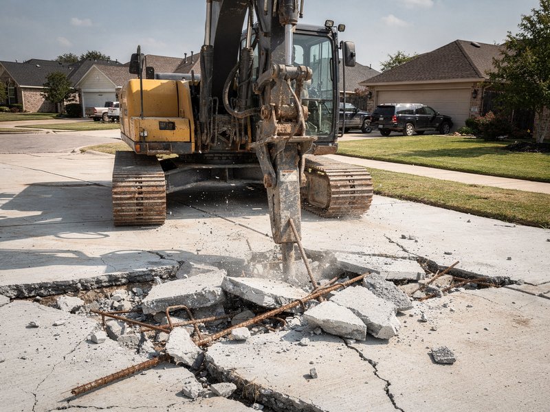 Concrete driveway and slab removal in Houston, TX